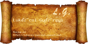 Lukácsi Györgyi névjegykártya